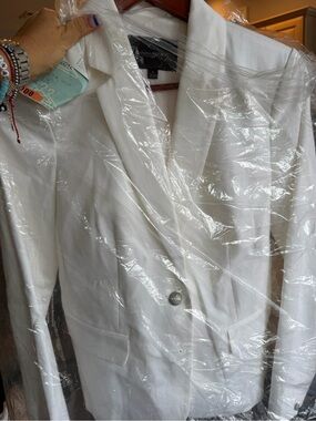 Banana Republic White Textured Jacket